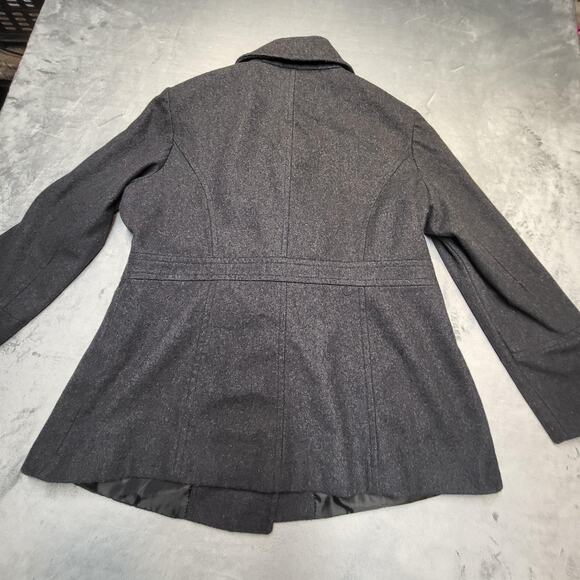 Michael Michael Kors Coat Womens XL Gray Wool Blend Peacoat Double Breasted - Picture 9 of 10